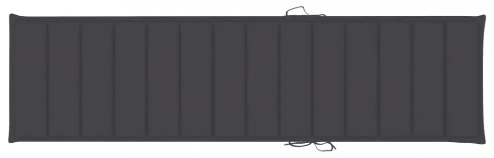 antracitszürke oxford szövet napozóágy párna 200 x 50 x 3 cm