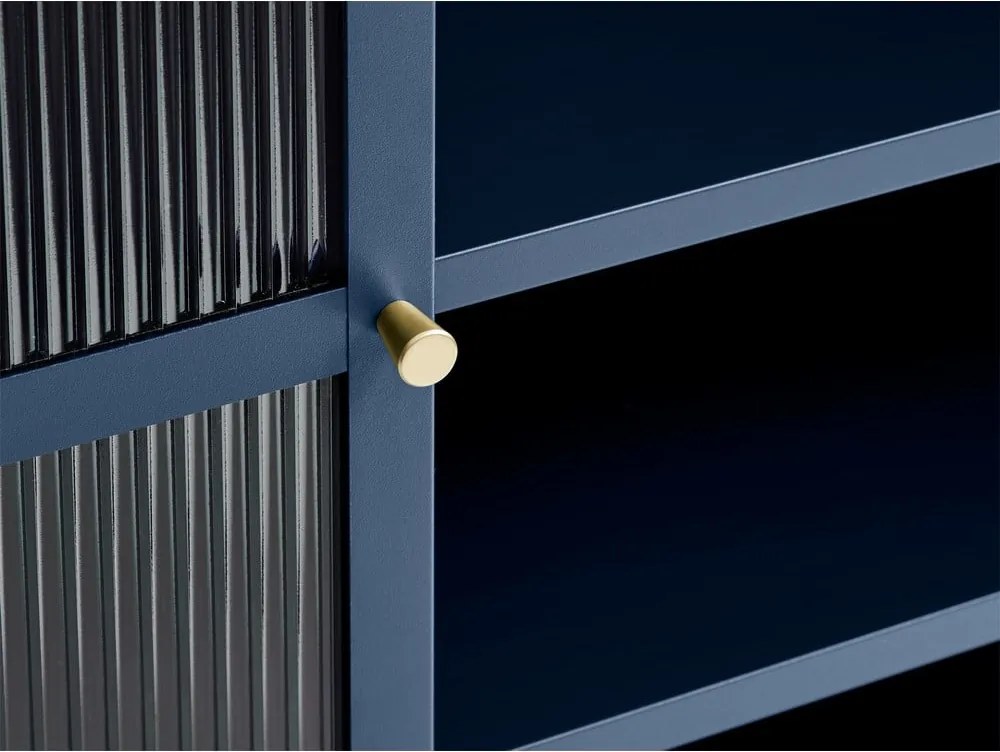 Bronco kék fém tálalószekrény, magasság 140 cm - Unique Furniture