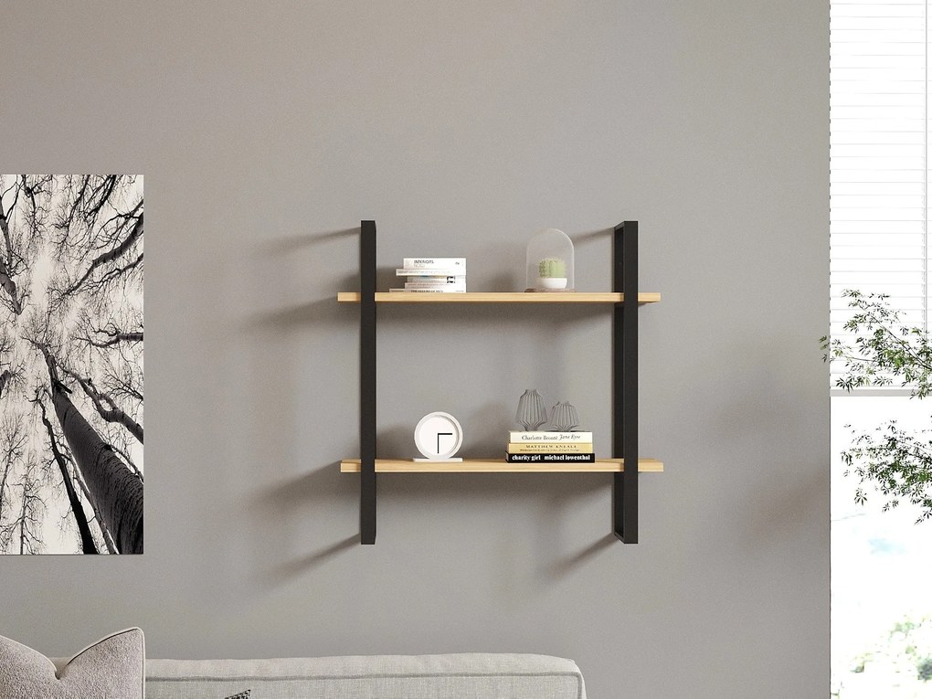 Fali polc Buba - Sapphire Oak, Black