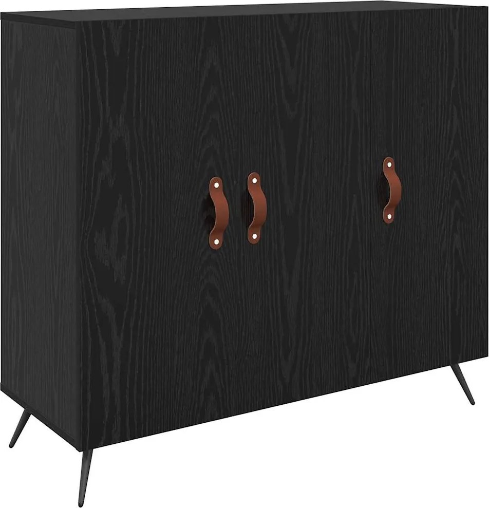 vidaXL Széf Fekete tölgy 89,5 x 34 x 80 cm Faanyag
