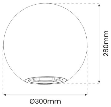 GLOBO kültéri lámpa 1xE27/60W/230V, átmérő 30 cm, IP44 védelem