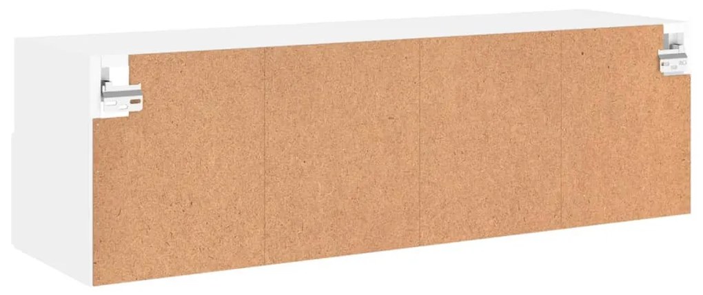 fehér szerelt fa fali TV-szekrény 100 x 30 x 30 cm