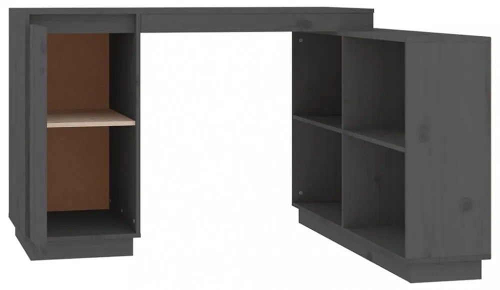 szürke tömör fenyőfa íróasztal 110x50x75 cm