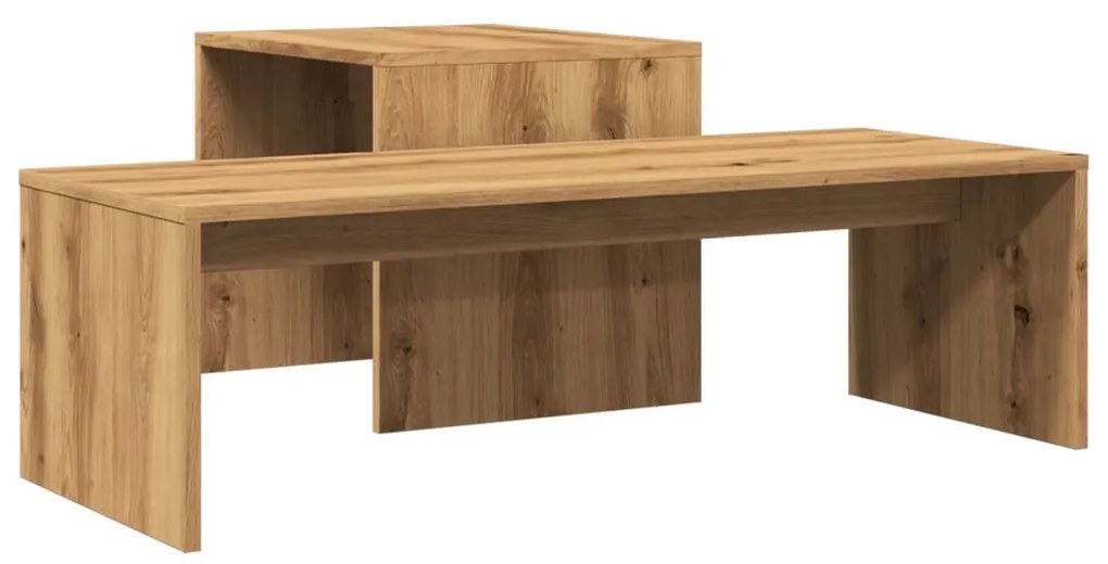 kézműves tölgy színű szerelt fa dohányzóasztal 100 x 48 x 40 cm