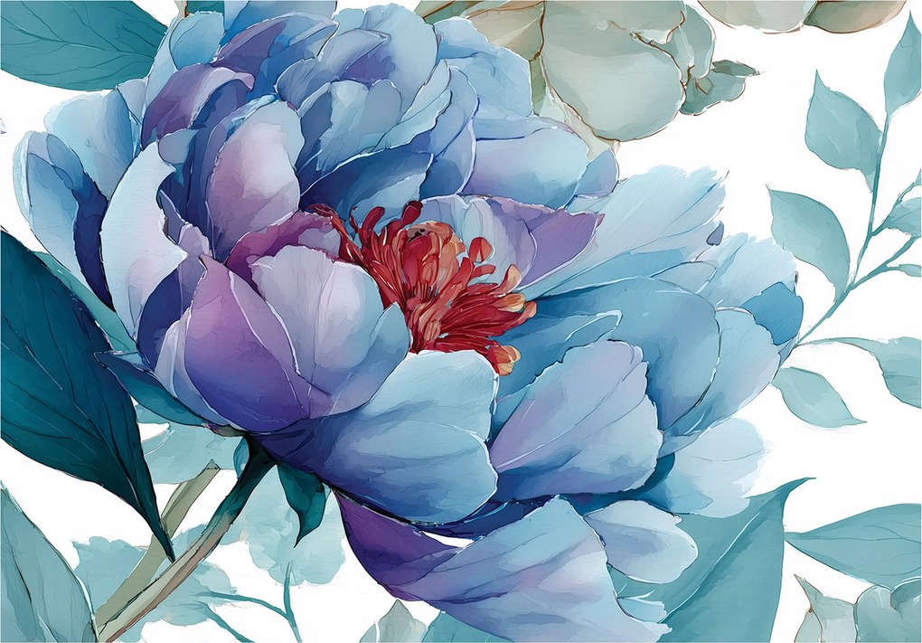 Fotótapéta Virágok Bazsarózsa Levelek Hálószoba Nappali Tapéta Flizelina 150x105