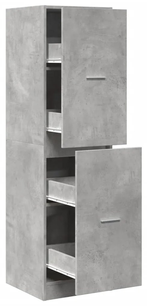 betonszürke szerelt fa patikaszekrény 40 x 41 x 144,5 cm