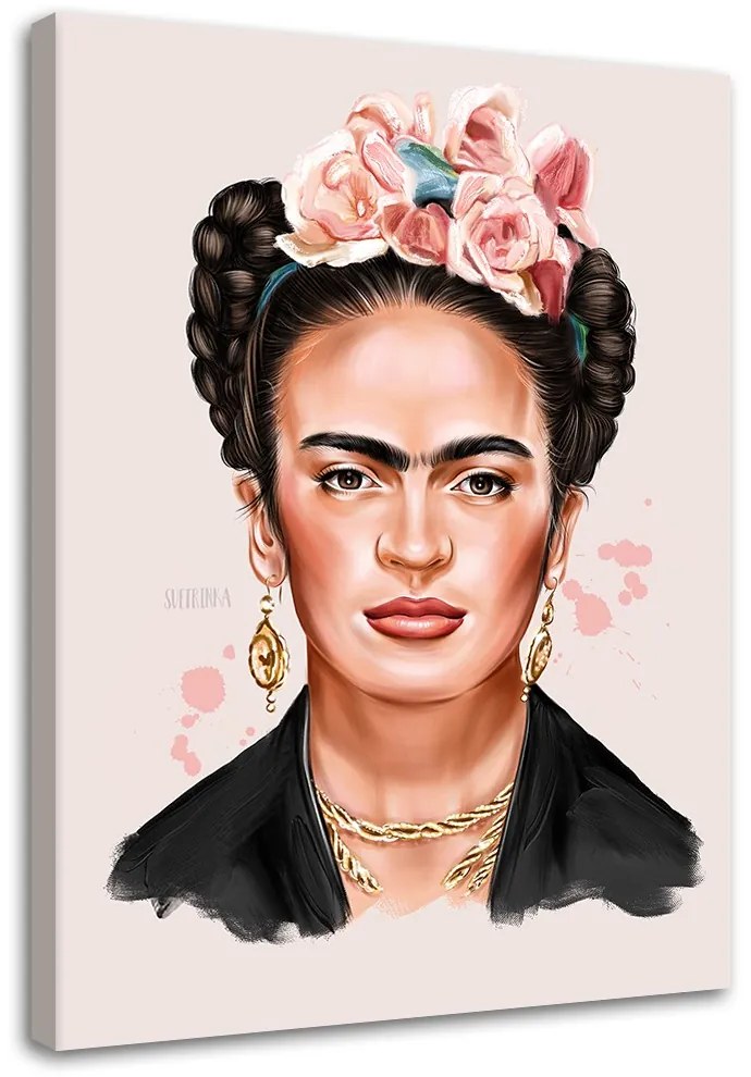 Gario Vászonkép Frida a rózsaszín árnyalataiban - Svetlana Gracheva Méret: 60 x 90 cm