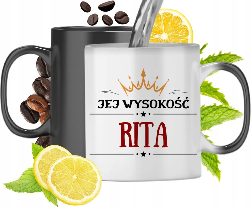 Varázsbögre Ritának Fekete Matt Nyomtatott Fotóval 330ml