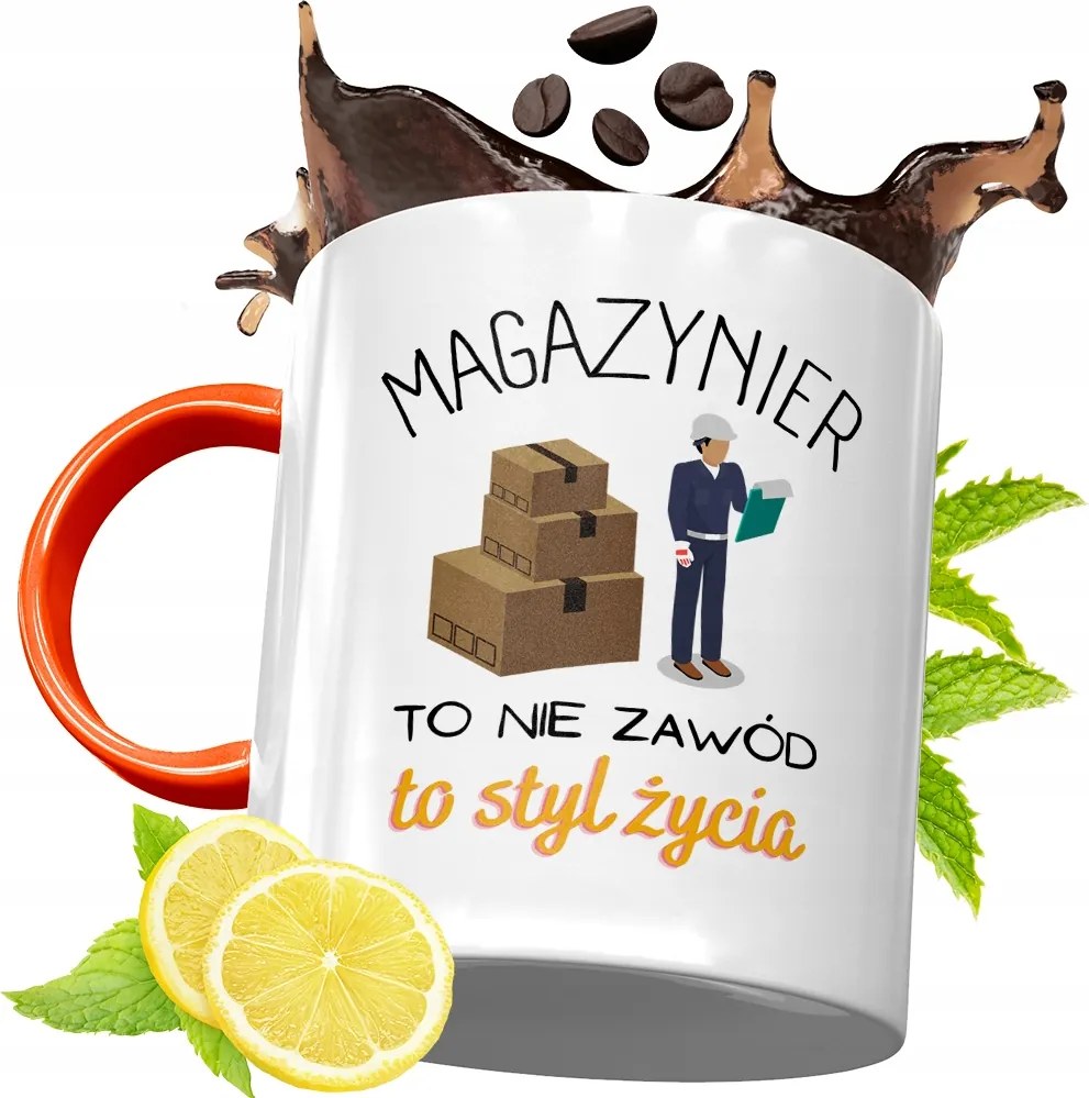 Narancssárga Bögre Raktárosnak Ajándék fényképes nyomattal