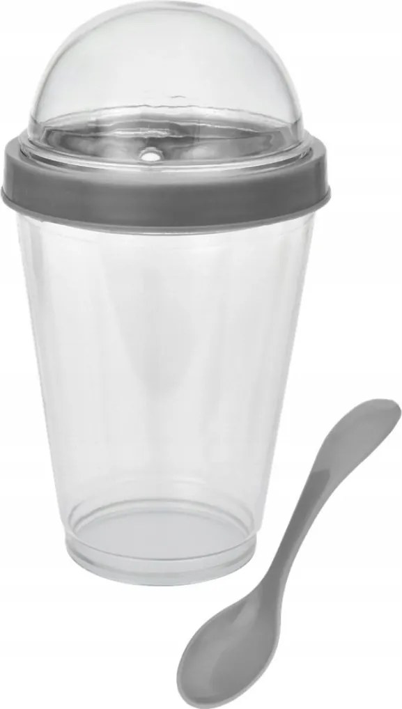 Joghurttartó müzli Uzsonnás Doboz Emeletes Szürke élelmiszer