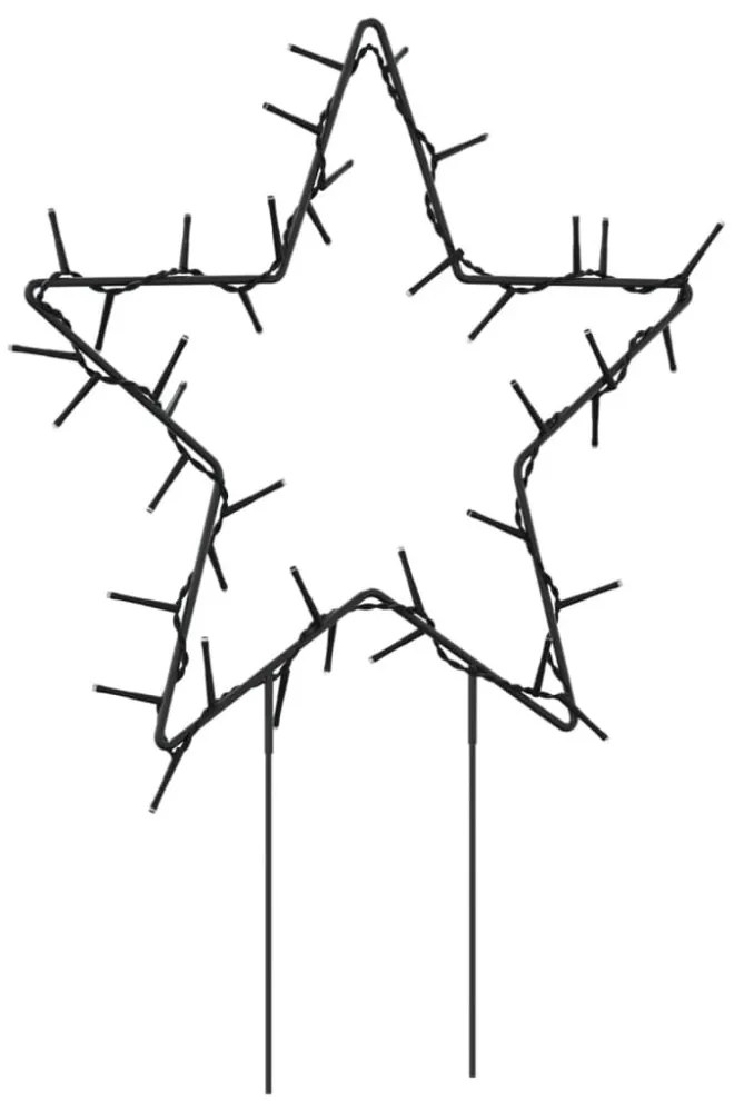 karácsonyi csillag fénydekoráció 3 cövekkel 50 LED 29 cm