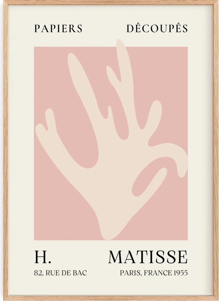 Poszter 50x70 Henri Matisse Rózsaszín organikus forma Berggruen 1953 Papír