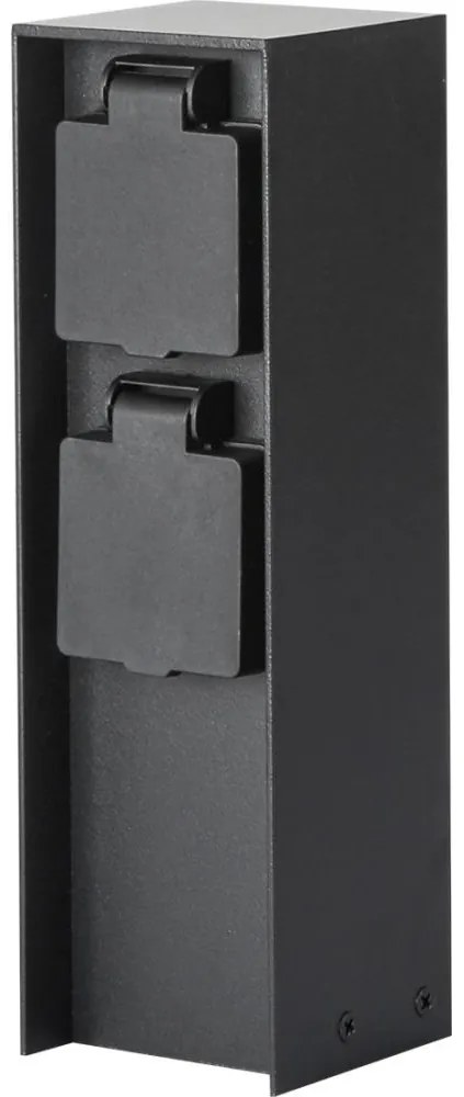 Brilagi - Kültéri csatlakozós oszlop PILLAR 2Z SCHUKO 230V IP44 fekete