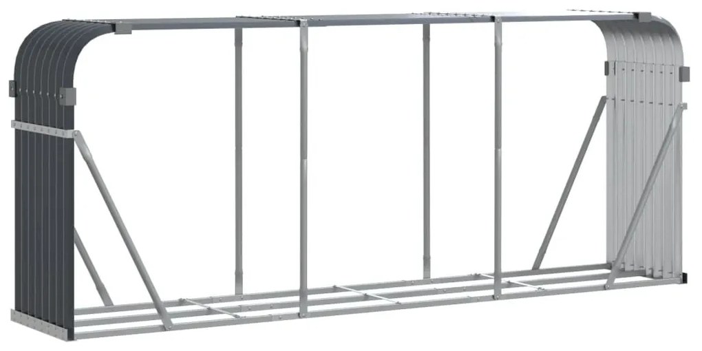 antracit színű horganyzott acél fatörzstartó 234 x 45 x 100 cm