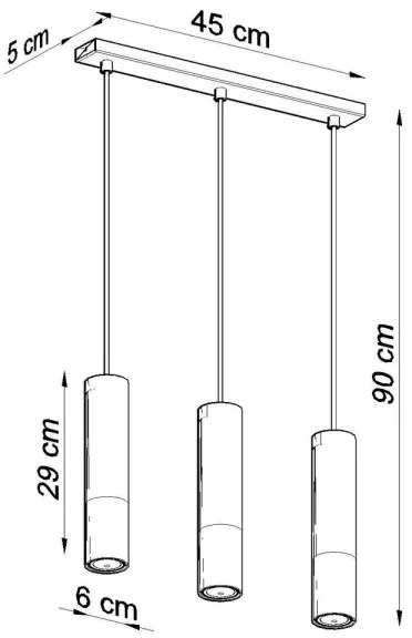 Sollux SL.0948 - Csillár zsinóron LOOPEZ 3xGU10/10W/230V fekete/réz
