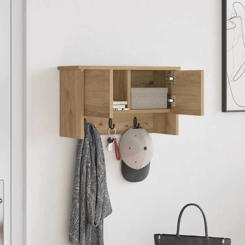 Fali Kabáthorog ajtóval kézműves tölgy 50 x 20 x 30 cm Faanyag