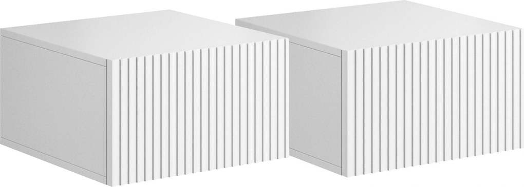 Nicole 46 cm-es függő éjjeliszekrény készlet - fehér