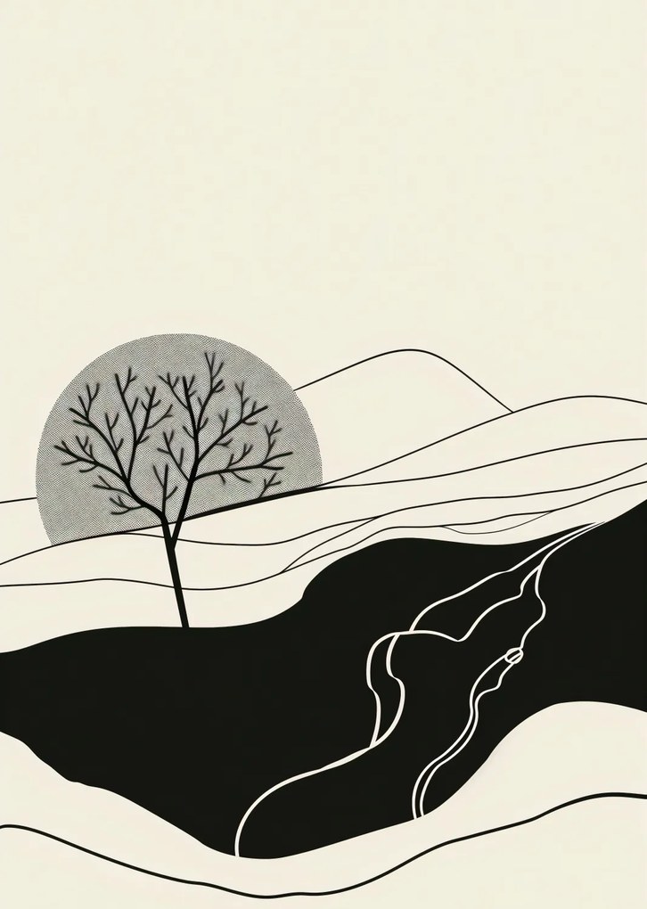 Poszter 64x90cm Hullámos Hold