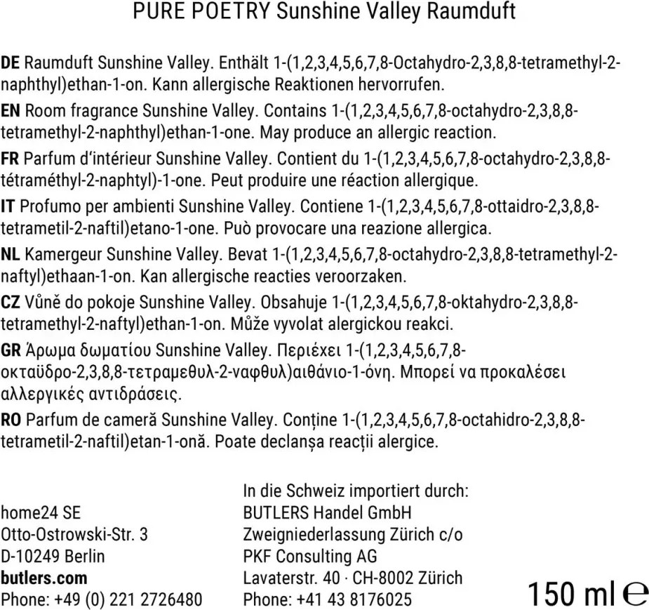 PURE POETRY szobaillatosító SUNSHINE VALLEY 150ml