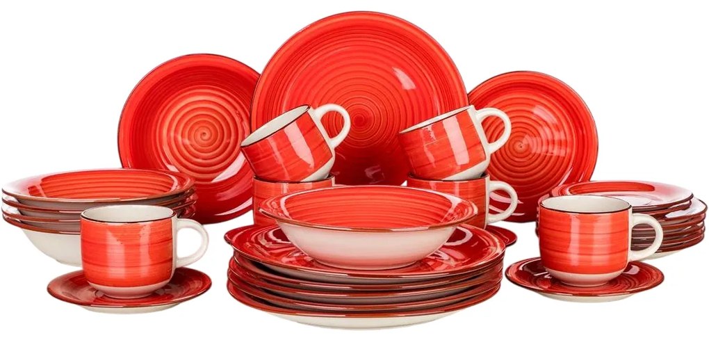 Banquet Spiral Red 30 darabos étkészlet