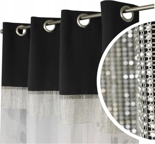 Kész függöny Fátyol Strassz szövet színek 145x250