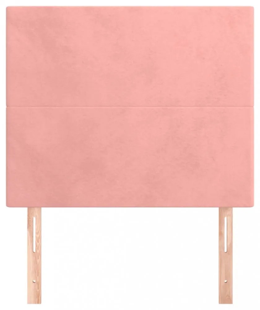rózsaszín bársony fejtámla 100x5x118/128 cm