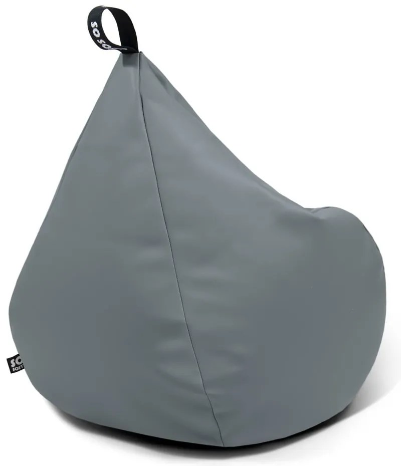 Szürke bőrutánzat babzsákfotel Drop XL – So Soft?