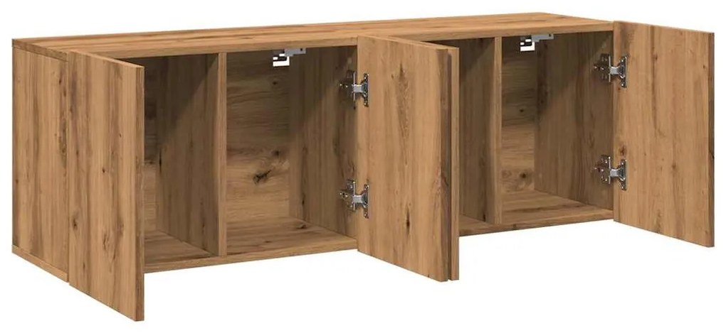 2 db kézműves tölgy falra szerelhető TV-szekrény 60x30x41 cm