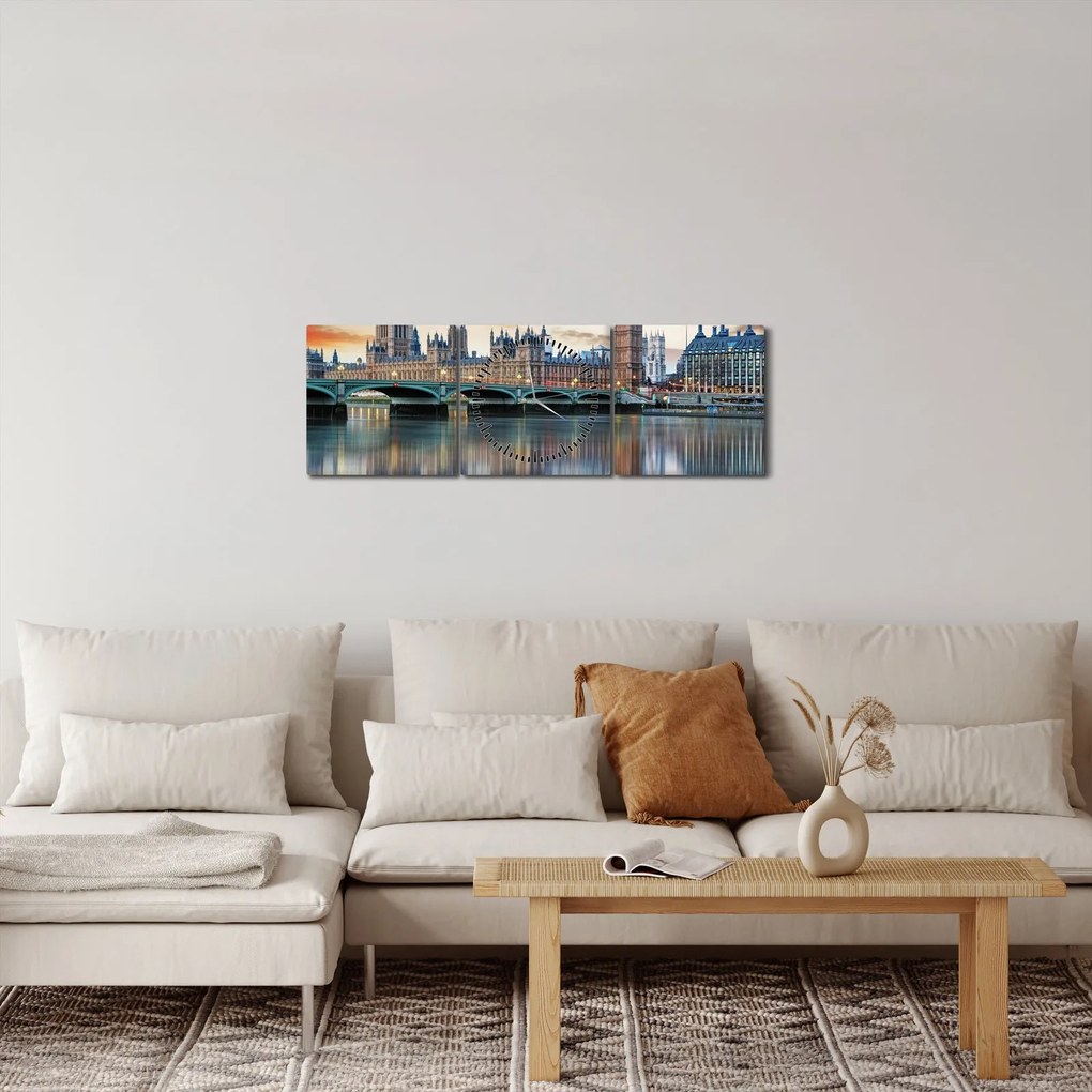 Kép - a Parlament londoni házai (órával) (90x30 cm)