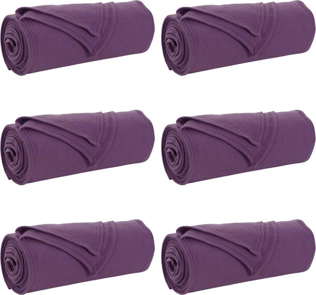 vidaXL Takarók 6 pcs Lila 170 x 130 cm Gyapjú