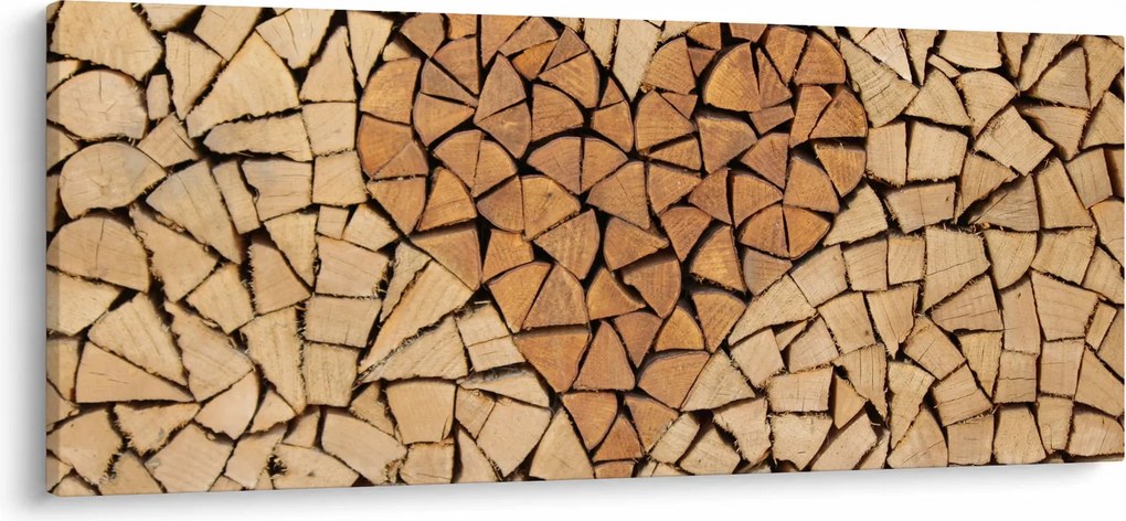 Kép - szív fából (120x50 cm)