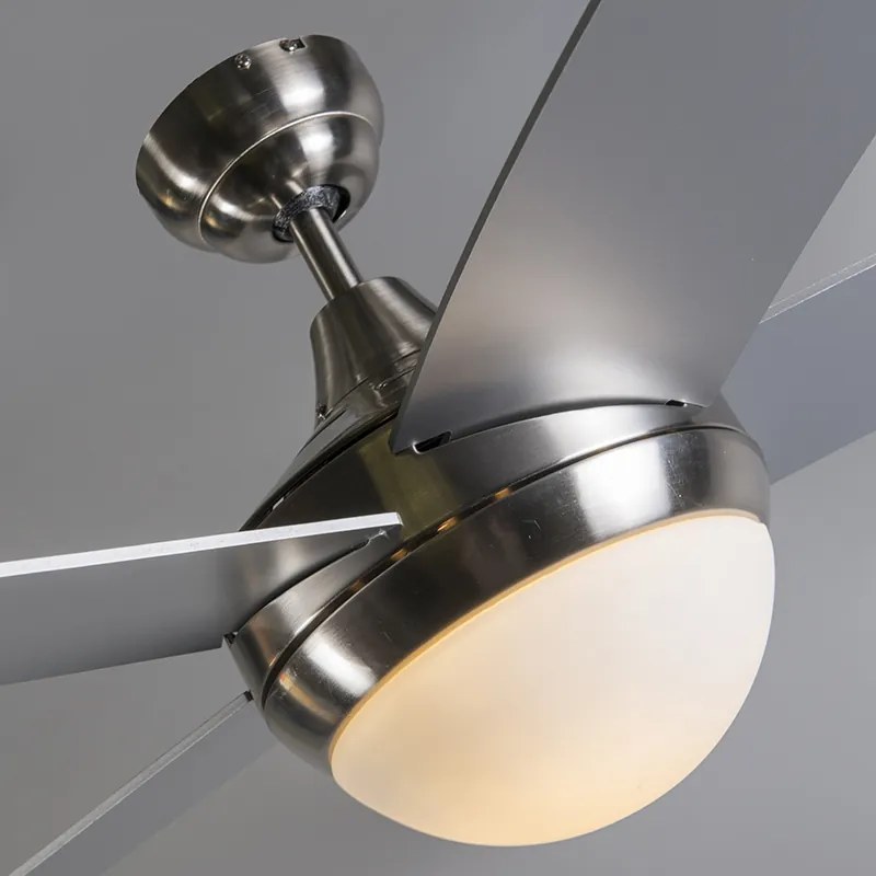 Ventilátor acél fekete famintával 132 cm távirányítóval - Cool