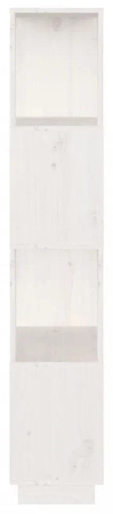 fehér tömör fenyőfa könyvszekrény/térelválasztó 51x25x132 cm