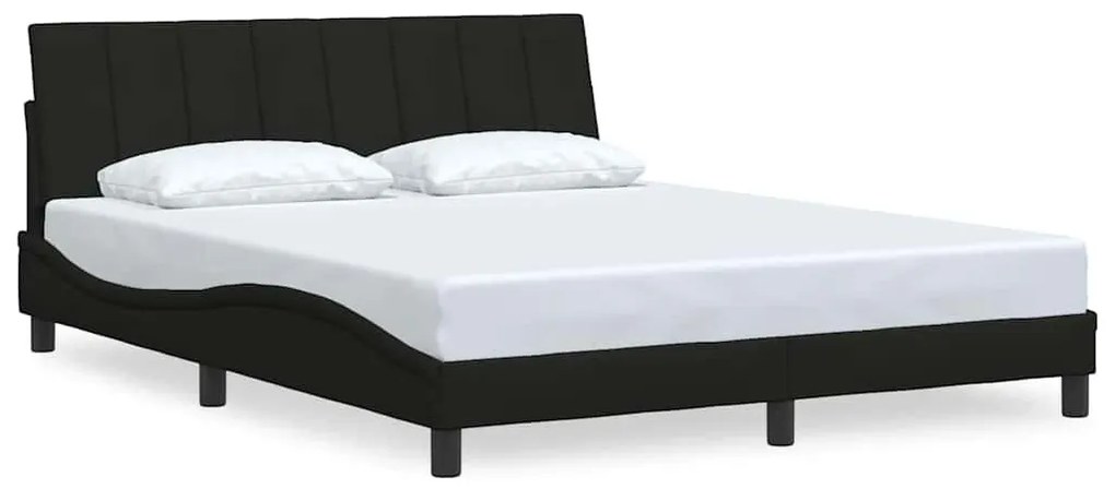 fekete szövet ágykeret matrac nélkül Hanko 160 x 200 cm