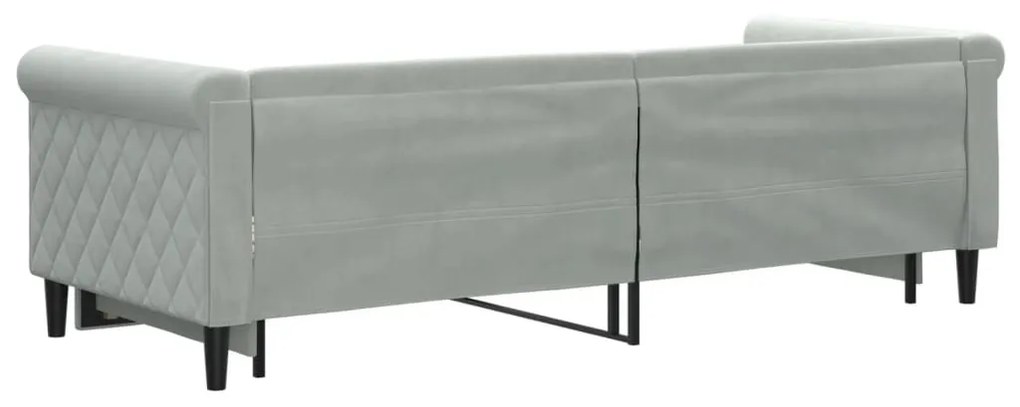 világosszürke kihúzható szövet heverő 80 x 200 cm