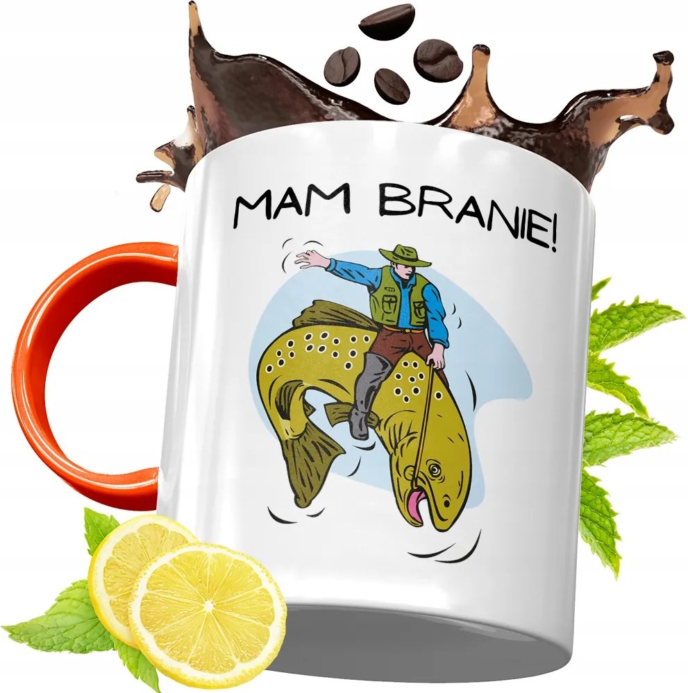 Narancssárga Bögre Horgászoknak Ajándék fényképes nyomtatással