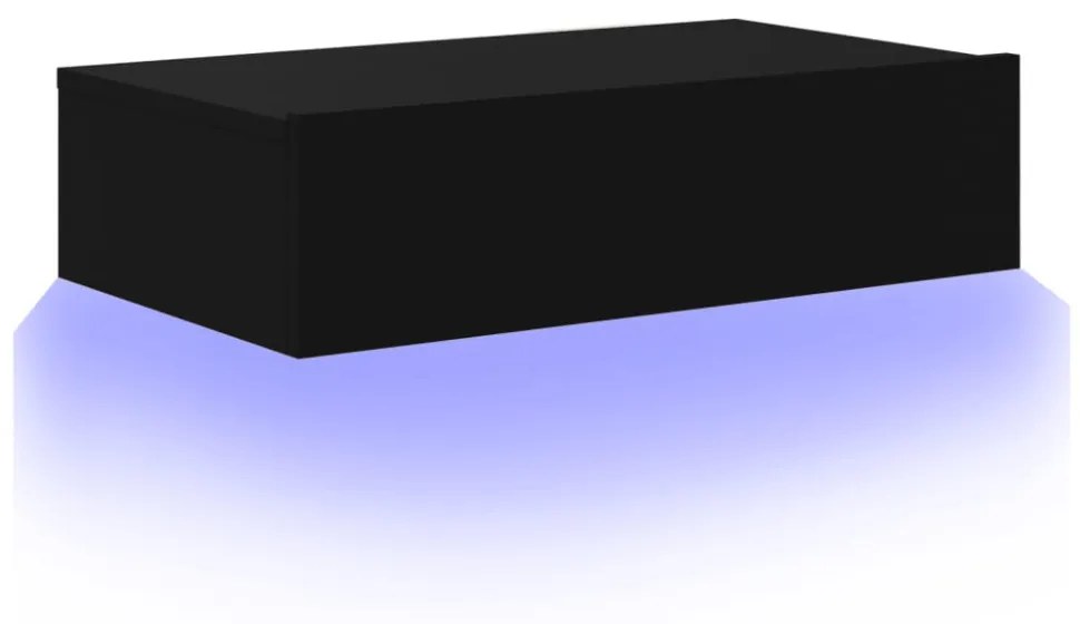 fekete TV-szekrény LED-lámpákkal 60x35x15,5 cm