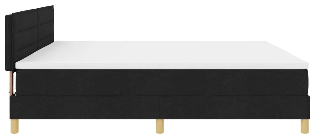 Félvásárlós ágy matraccal és LED fekete, 200x200 cm szövet