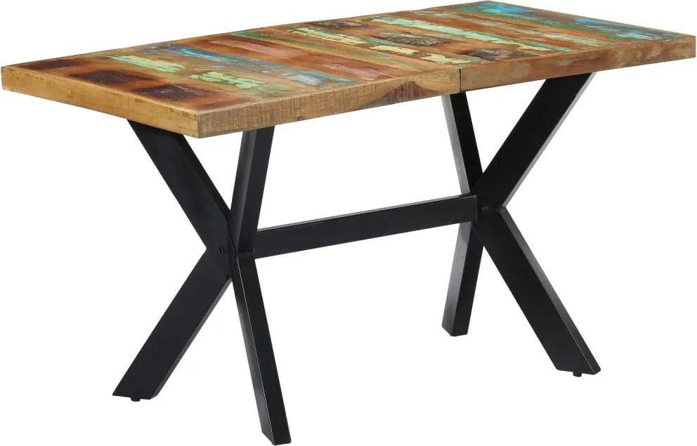 vidaXL tömör újrahasznosított fa étkezőasztal 140 x 70 x 75 cm