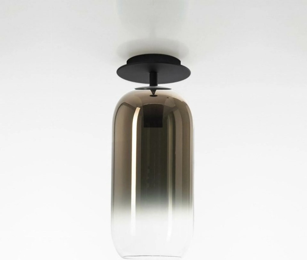 Artemide Gople mennyezeti lámpa fekete/bronz 1413360A, fúvott üveg, E27