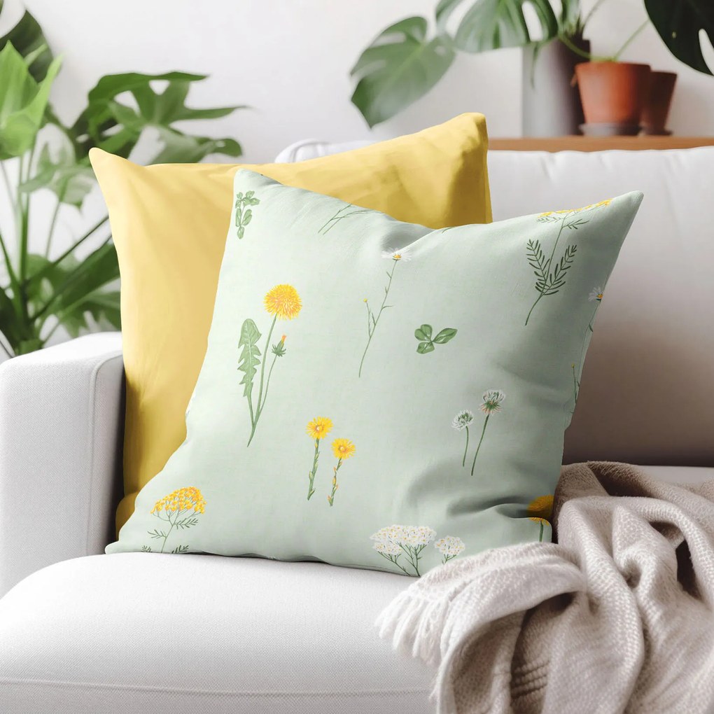 Goldea pamut párnahuzat - zöld mező 30 x 50 cm