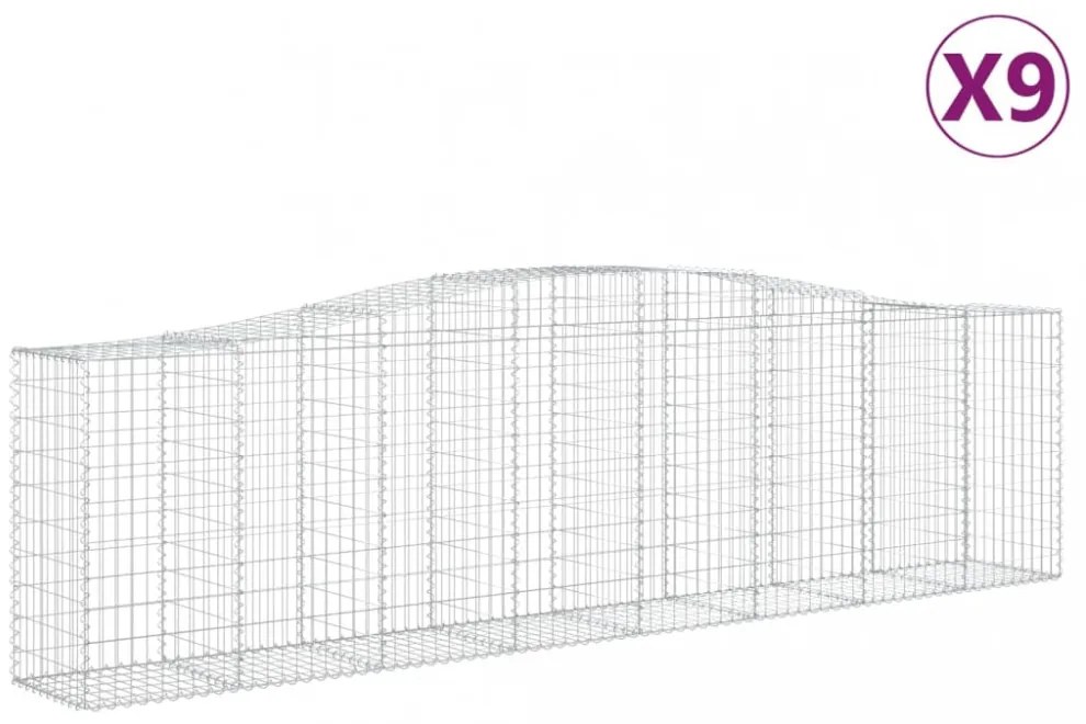 9 db íves horganyzott vas gabion kosár 400x50x100/120 cm