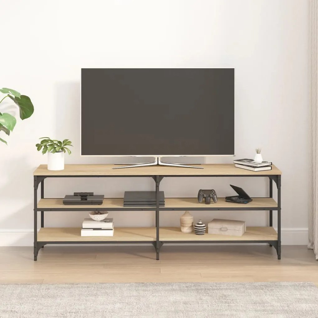 sonoma tölgy színű szerelt fa fali TV-szekrény 140x30x50 cm