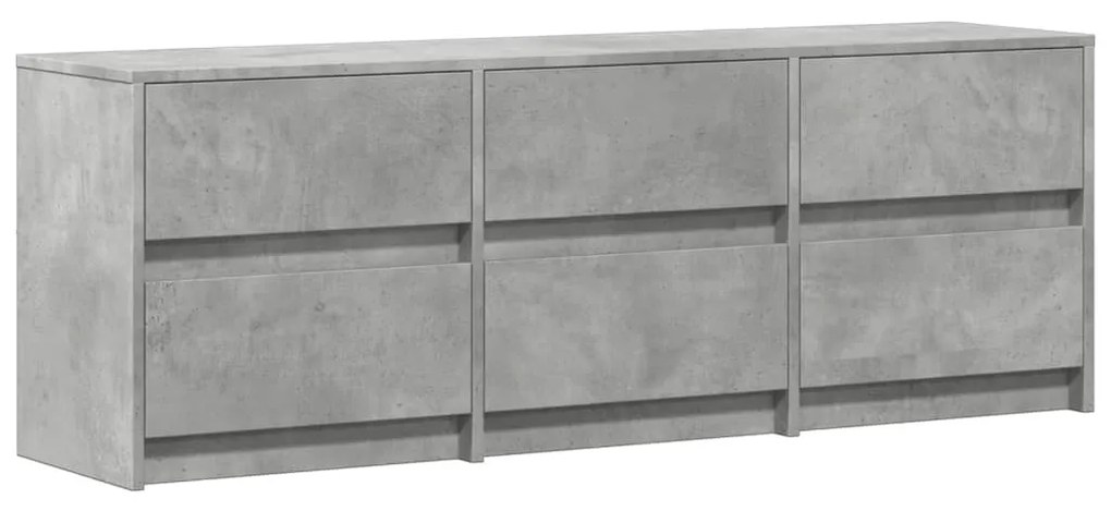 betonszürke szerelt fa TV-szekrény LED-ekkel 140 x 34 x 50 cm