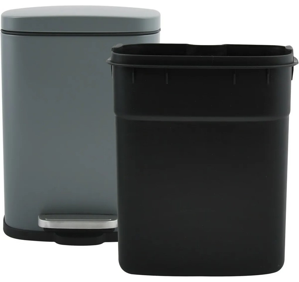 Spirella Soft-close Akira pedálos hulladékgyűjtő 12 l, matt szürke, 12 l