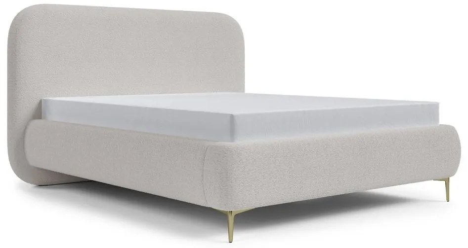 Franciaágy 140 cm Mononoke 140 (ágyráccsal) (világos bézs + arany). Akció -15%. 1100391