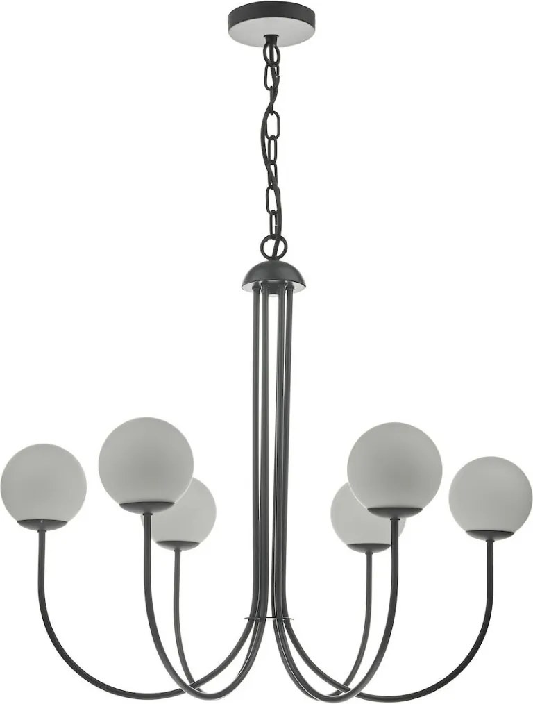 DAR LIGHTING ORN0622 ORNELLA Glamour Csillár Fekete, Opál G9 IP20