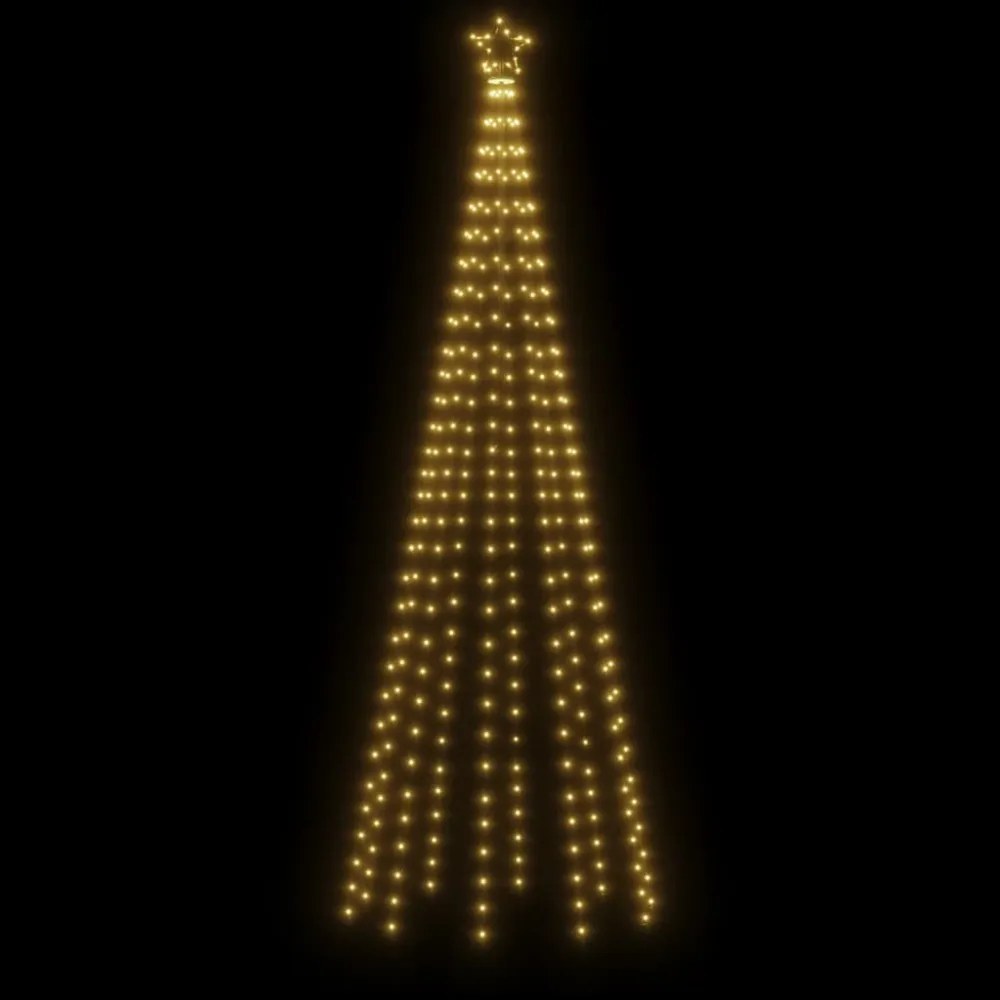 meleg fehér fényű karácsonyfa tüskével 310 LED-del 300 cm