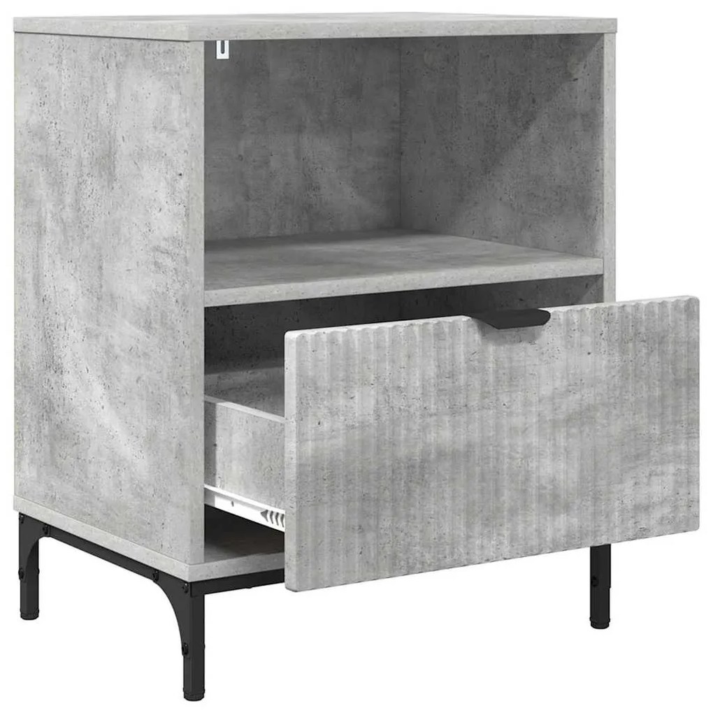 Éjjeliszekrények 2 pcs Beton szürke 49 x 36 x 61 cm Faanyag