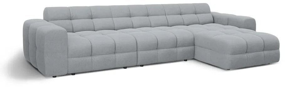 Szürke sarokkanapé (jobb oldali-heverő résszel) Kendal – Micadoni